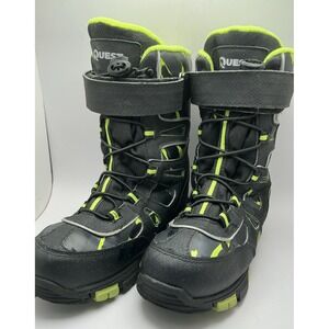 Quest Boys Size 3 Menace Black Neon Green, Thinsulate Snow Boots